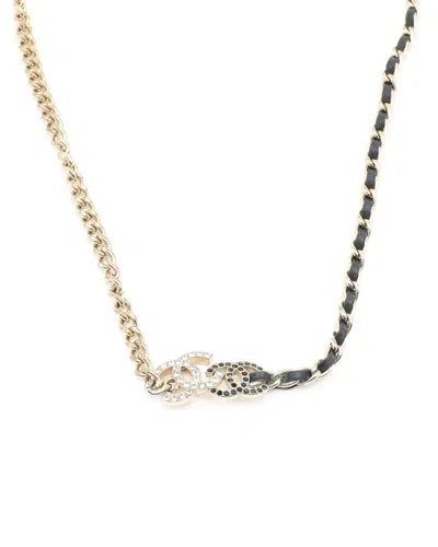 Pre-owned Chanel Coco Mark Leather Choker In Multi