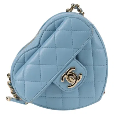 Pre-owned Chanel Coco Mark Leather Shoulder Bag () In Blue