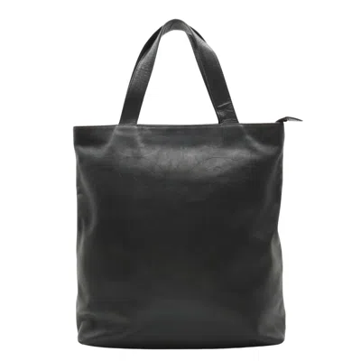 Pre-owned Chanel Coco Mark Leather Tote Bag () In Black