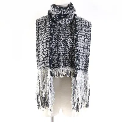 Pre-owned Chanel Coco Mark Logo Scarf Sleeveless Knit In Black