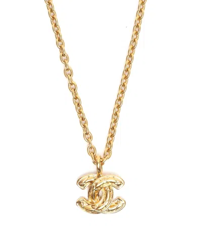 Pre-owned Chanel Coco Mark Long Necklace In Yellow