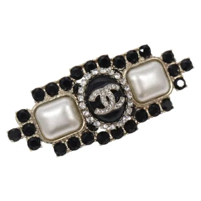 Pre-owned Chanel Coco Mark Metal Brooch Jewelry () In Black