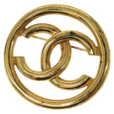 Pre-owned Chanel Coco Mark Metal Brooch Jewelry () In Gold