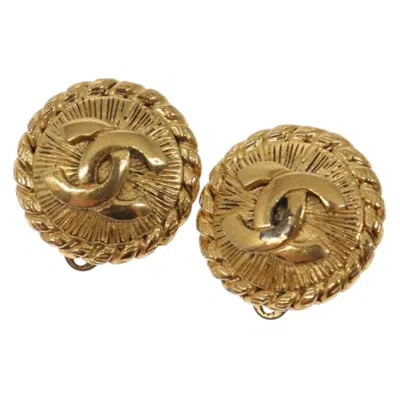 Pre-owned Chanel Coco Mark Metal Earring Jewelry () In Gold