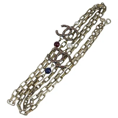 Pre-owned Chanel Coco Mark Metal Necklace Jewelry () In Gold