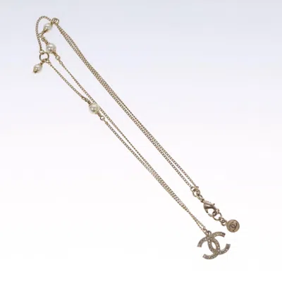 Pre-owned Chanel Coco Mark Metal Necklace Jewelry () In Silver