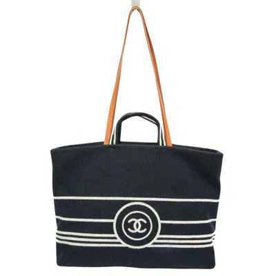 Pre-owned Chanel Coco Mark Navy Denim - Jeans Handbag ()