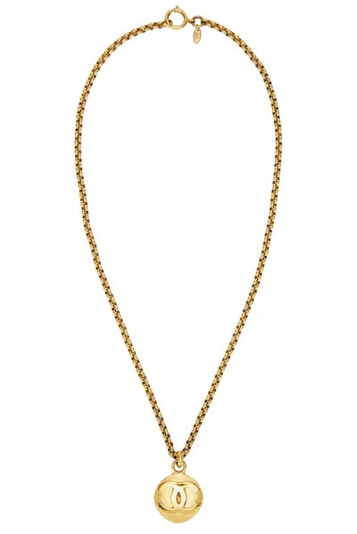 Pre-owned Chanel Coco Mark Necklace In Gold