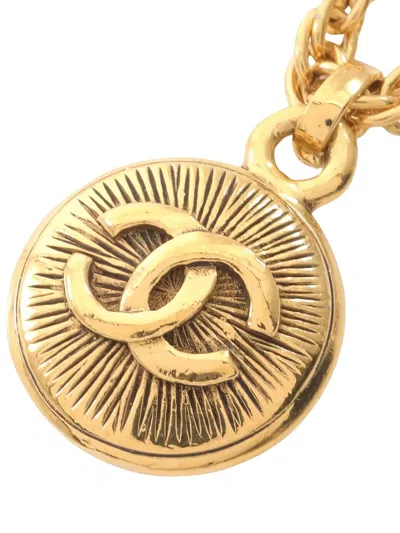 Pre-owned Chanel Coco-mark Necklace In Gold