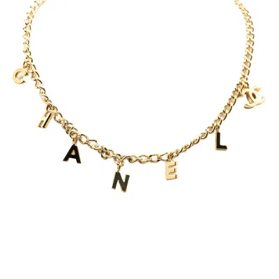 Pre-owned Chanel Coco Mark Necklace In Gold