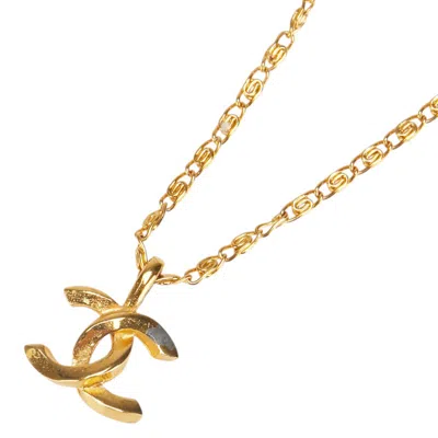 Pre-owned Chanel Coco Mark Necklace In Gold