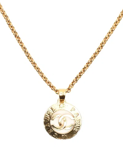 Pre-owned Chanel Coco Mark Necklace In Gold