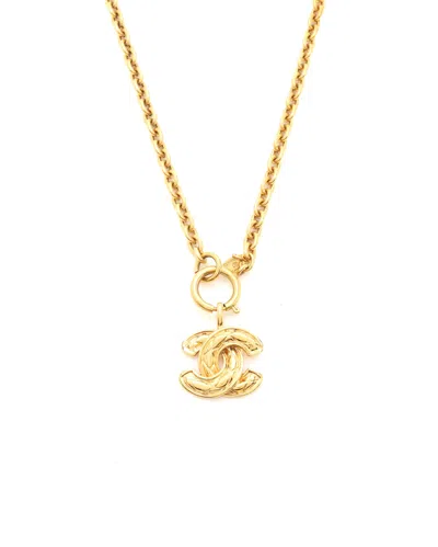 Pre-owned Chanel Coco Mark Necklace In Gold