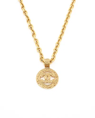 Pre-owned Chanel Coco Mark Necklace In Gold