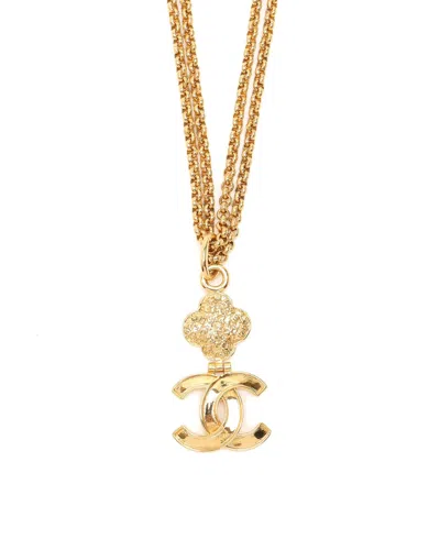 Pre-owned Chanel Coco Mark Necklace In Gold