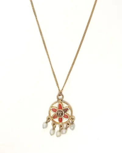 Chanel Coco Mark Necklace In Gold