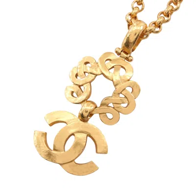 Pre-owned Chanel Coco Mark Necklace Gp Gold 97p