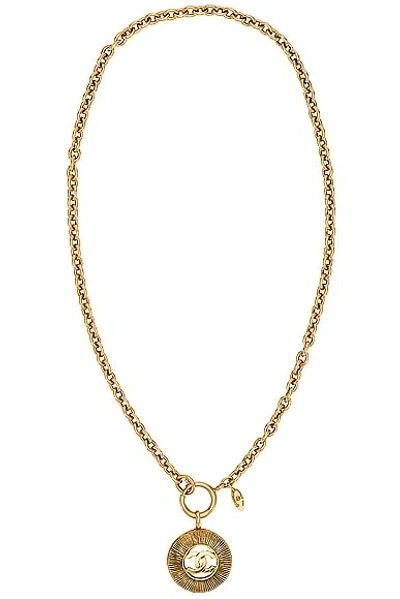 Pre-owned Chanel Coco Mark Necklace In Light Gold