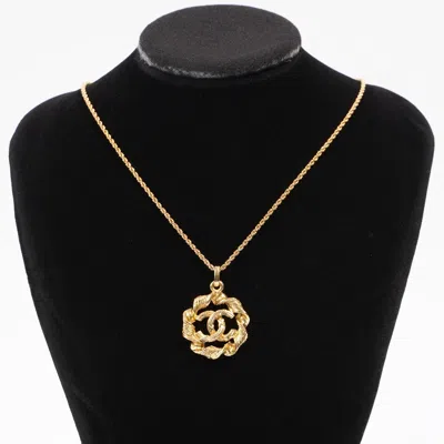 Pre-owned Chanel Coco Mark Necklace Plated In Black