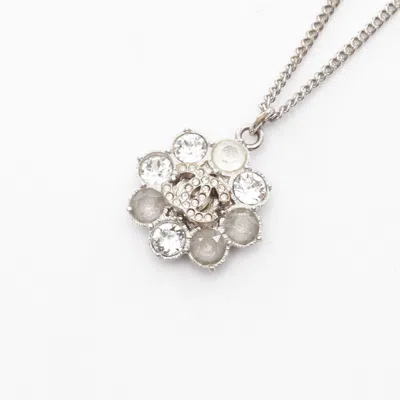 Pre-owned Chanel Coco Mark Necklace In Silver
