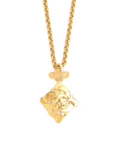 Pre-owned Chanel Coco Mark Necklace In Yellow