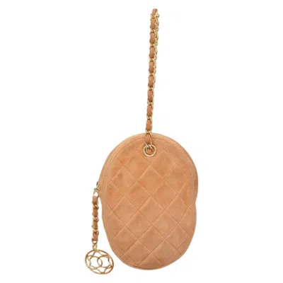 Pre-owned Chanel Coco Mark Orange Suede Clutch Bag ()