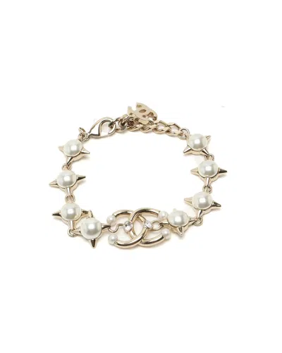 Chanel Coco Mark Pearl Bracelet In Gold