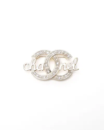 Pre-owned Chanel Coco Mark Pearl Brooch In Gold