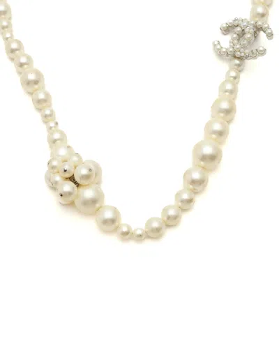 Pre-owned Chanel Coco Mark Pearl Necklace
