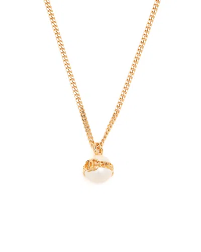 Pre-owned Chanel Coco Mark Pearl Necklace In Multi