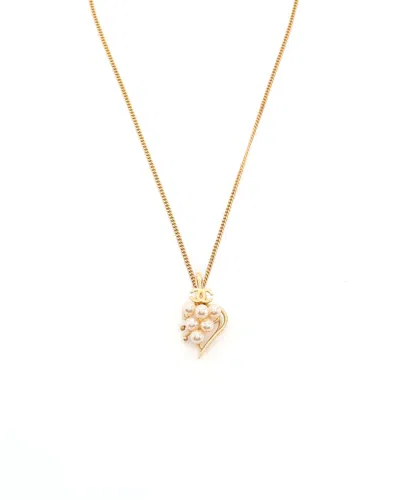Pre-owned Chanel Coco Mark Pearl Necklace In Multi
