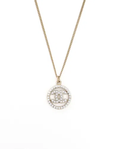 Chanel Coco Mark Pearl Necklace In Multicolour
