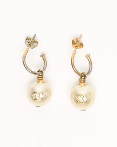 Pre-owned Chanel Coco Mark Pearls Drop Earrings