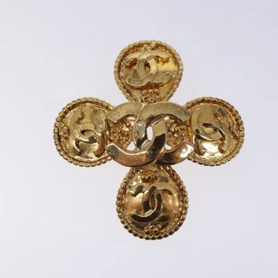Pre-owned Chanel Coco Mark Plated Brooch Jewelry () In Gold