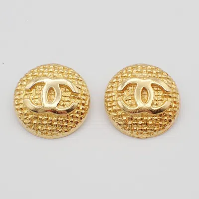 Pre-owned Chanel Coco Mark Plated Earring Jewelry () In Gold