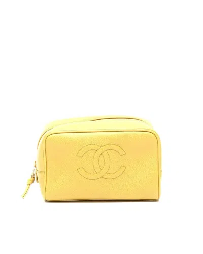 Chanel Coco Mark Pouch In Yellow