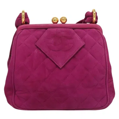 Pre-owned Chanel Coco Mark Purple Suede Shoulder Bag ()