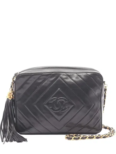 Pre-owned Chanel Coco Mark Quilted Shoulder Bag In Black