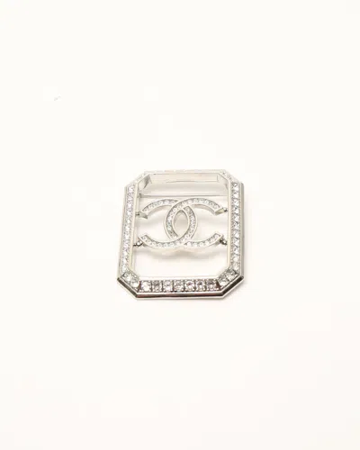 Pre-owned Chanel Coco Mark Rhinestone Brooch