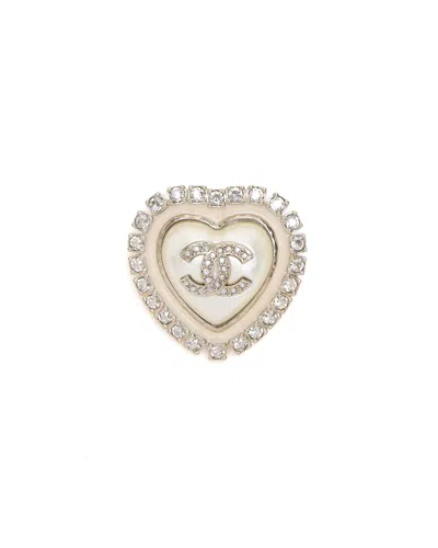 Pre-owned Chanel Coco Mark Rhinestone Brooch