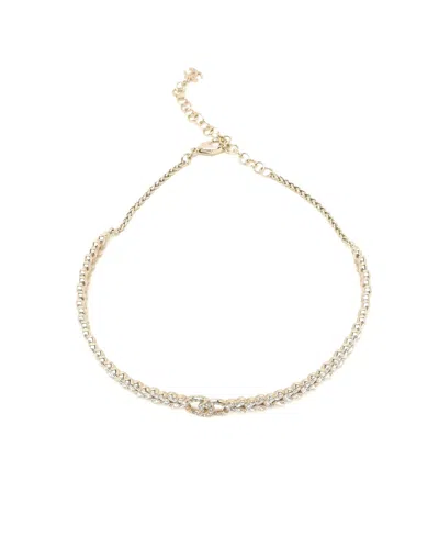 Chanel Coco Mark Rhinestone Choker In Gold