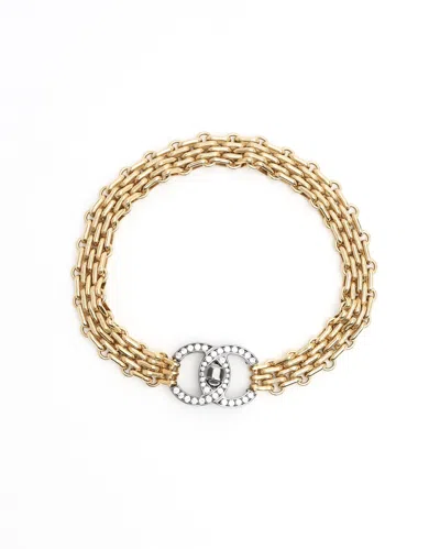 Chanel Coco Mark Rhinestone Choker In Gold