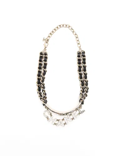 Pre-owned Chanel Coco Mark Rhinestone Choker In Multi