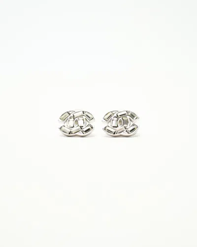 Pre-owned Chanel Coco Mark Rhinestone Earrings