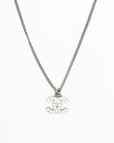 Pre-owned Chanel Coco Mark Rhinestone Necklace