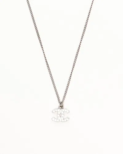 Pre-owned Chanel Coco Mark Rhinestone Necklace