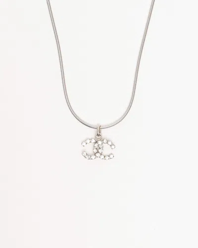 Pre-owned Chanel Coco Mark Rhinestone Necklace