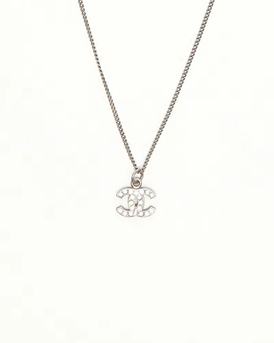 Pre-owned Chanel Coco Mark Rhinestone Necklace