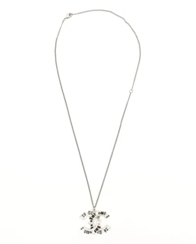 Pre-owned Chanel Coco Mark Rhinestone Necklace In Multi