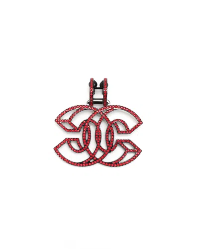 Pre-owned Chanel Coco Mark Rhinestone Single Ear Cuff In Multi